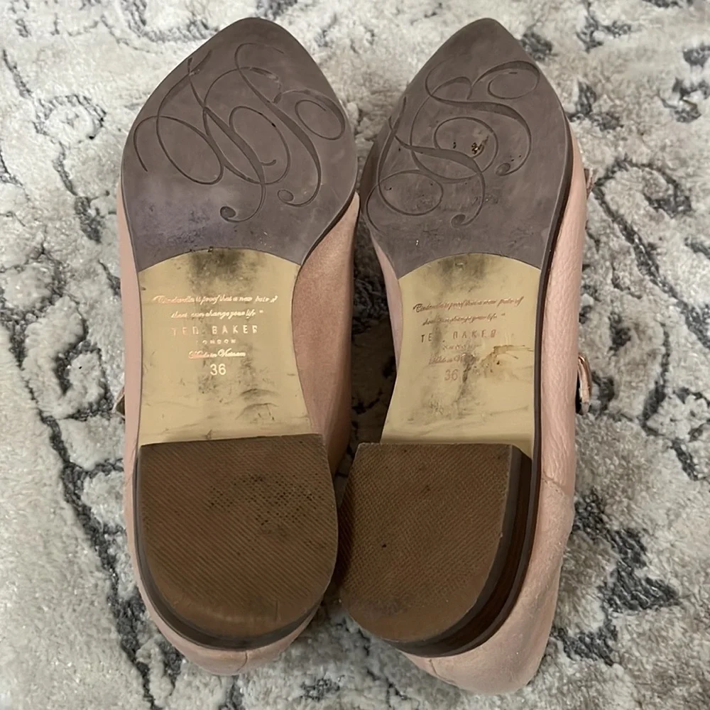 Ted Baker Naoi monk strap blush pink suede and leather shoe Size 5.5/ EU 36